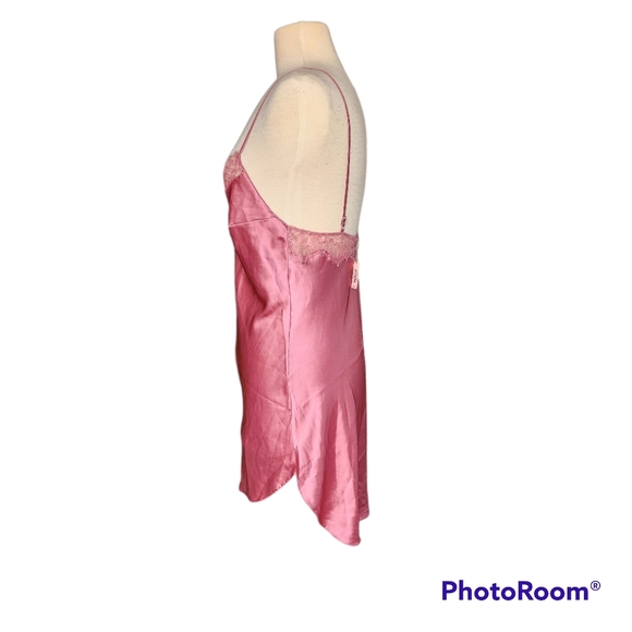 VICTORIAS SECRET SATIN LACE LINGERE SLIP PINK SIZE MEDIUM NWT - Picture 4 of 14